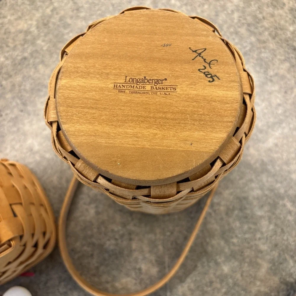Longaberger Basket Lot Of 2 Handwoven 2005, 1997 Excellent Condition USA